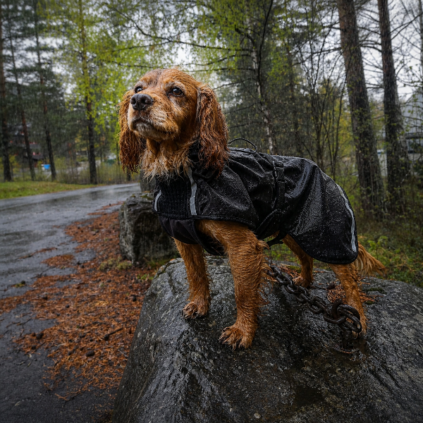 Cover sort vind-/regndekken hund
